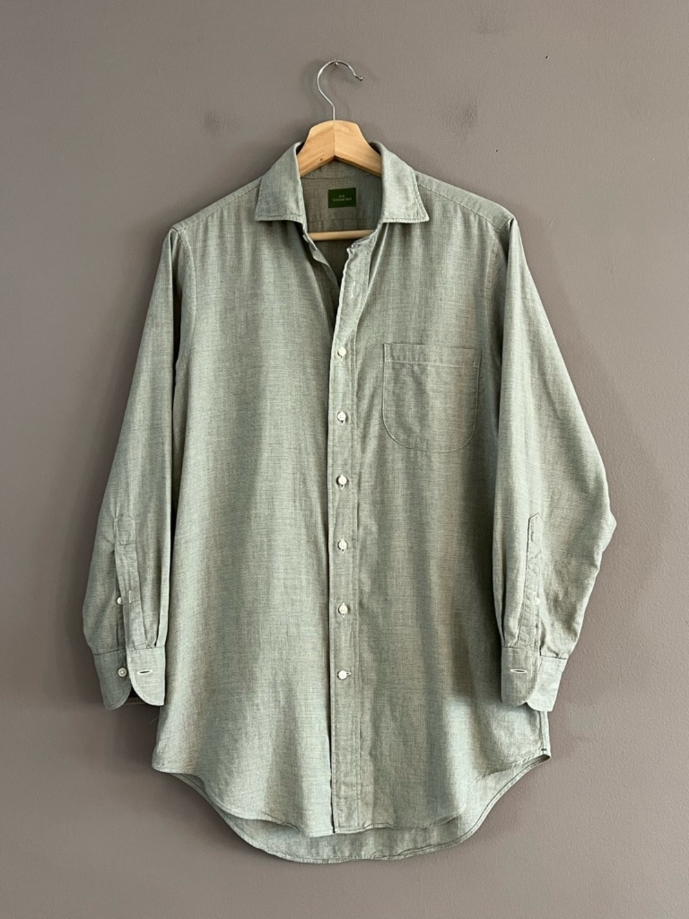 Sid Mashburn Shirt Mens Small Green Check Cotton Button Down Soft Casual LS